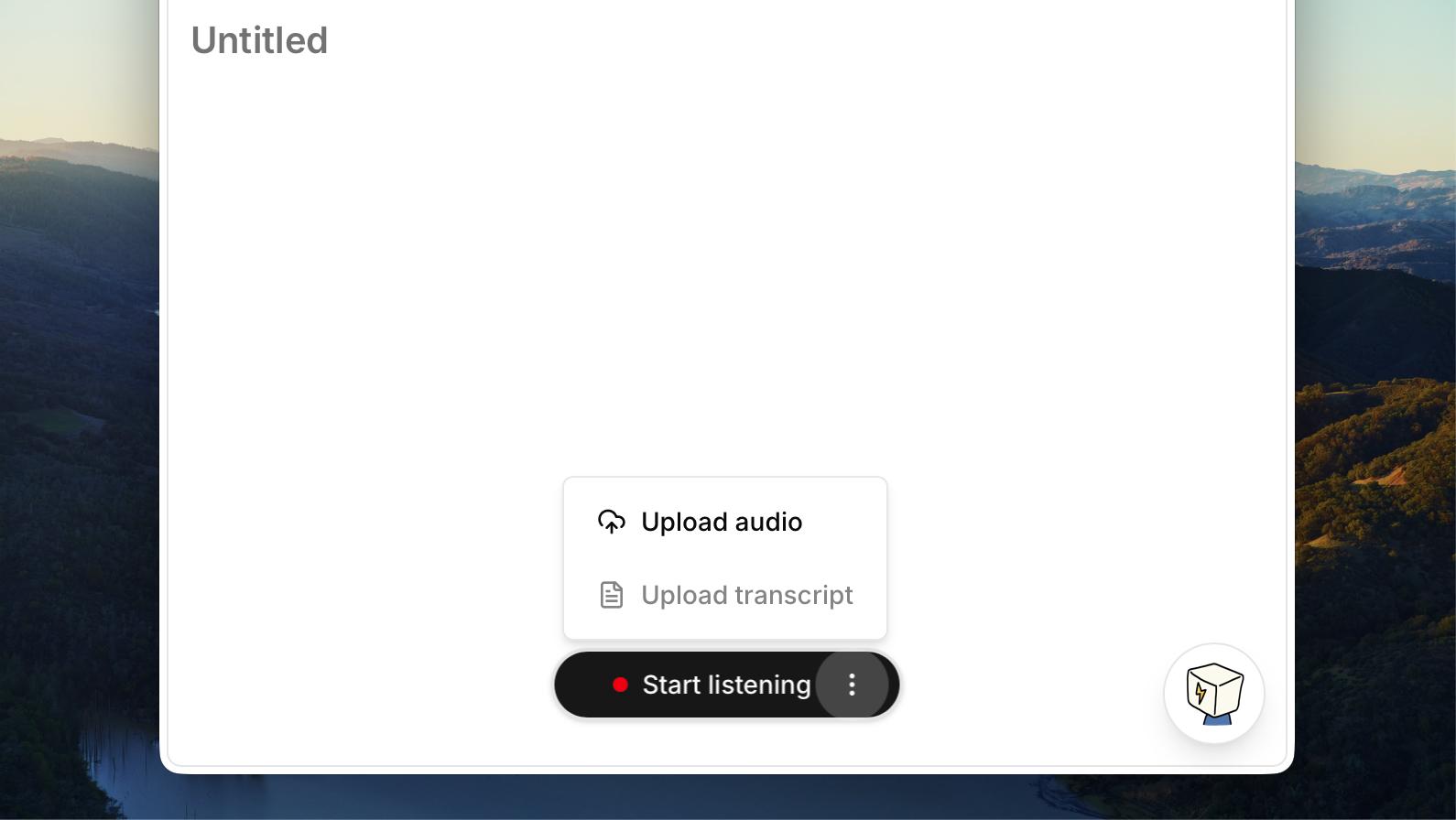 Upload Audio feature